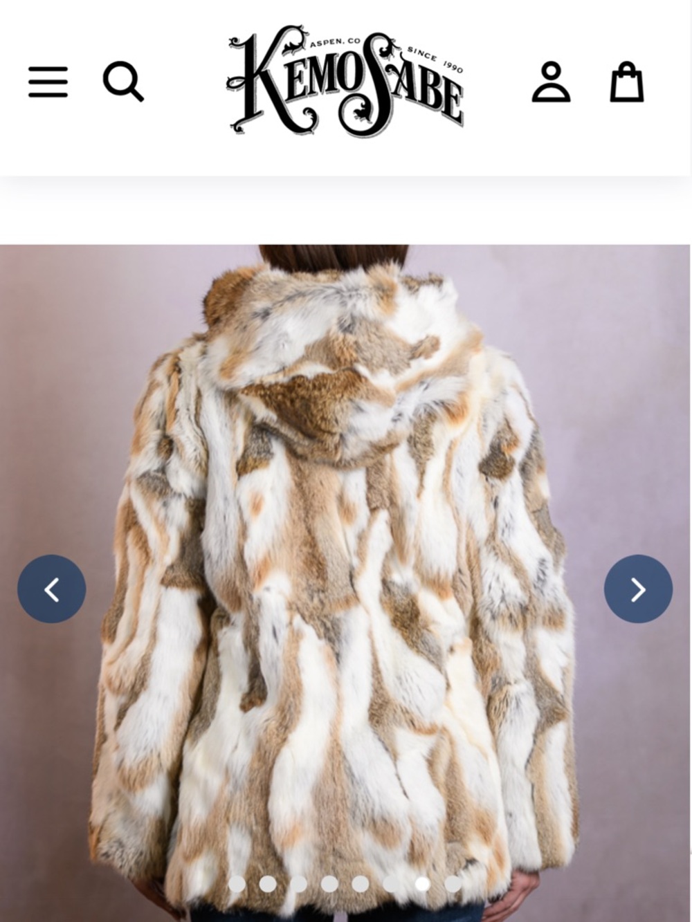 Kemo Sabe Rabbit Hooded Fur Jacket - Picture 5 of 5
